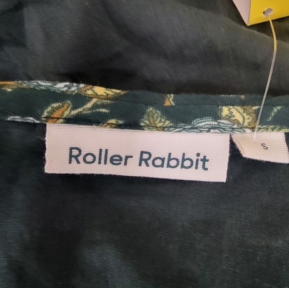 Roller Rabbit Filippa Wrap Dress S Tiered Beringhouse Green Floral Cottagecore - Picture 9 of 12